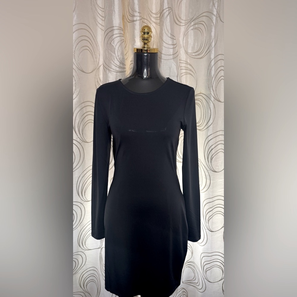 Vera moda Elegant ombre blue mini dress Long Sleeve Dress open back  Medium NWT